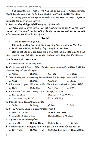 Sách Giải Bài Tập Địa Lớp 9