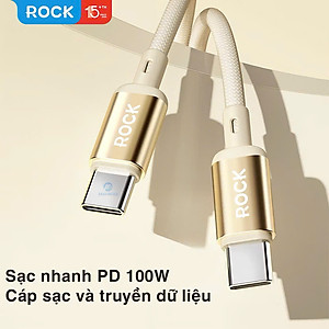 Dây cáp sạc nhanh 100W ROCKSPACE R18 chuẩn typeC to typeC - Hàng chính hãng bảo hành 12 tháng
