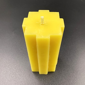 Nến Sáp Ong 26 Giờ Kèm Dĩa Gỗ Dừa 10cm : Khử Mùi Hôi Phòng Kín, Làm Sạch Không Khí, Thơm Nhẹ Mùi Mật Ong - HÀNG CHÍNH HÃNG