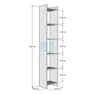 Kệ Sách Gỗ Để Sàn Phòng Khách SIB Decor Gỗ Chống Ẩm, Kèm Pát Chống Đổ Kệ An Toàn Kích Thước 155 x 28,6 x 22cm