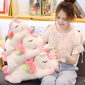 Gấu Bông Kỳ Lân Nằm Dễ Thương, Ngựa Một Sừng Unicorn Nằm Siêu Mềm Mịn (30cm--->60cm) Gối Ôm Kỳ Lân Đáng Yêu Hàng Cao Cấp