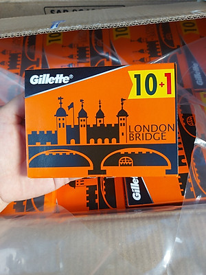 Vỉ 110 lưỡi lam Gillette London Bridge giá rẻ (Gồm 10 hộp nhỏ - mỗi hộp 11 lưỡi)