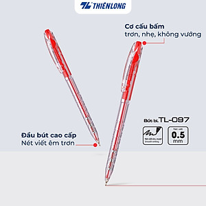 Combo 5/10/20 Bút bi Thiên Long TL-097 ngòi 0.5mm mực xanh đỏ đen nét viết thanh mảnh thiết kế trẻ trung năng động