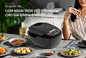 Nồi cơm điện tử 1.8L Sunhouse SHD8909B - 6 chế dộ, giữ ấm 12 tiếng - Mâm nhiệt lớn, cơm dẻo, chín đều - Hàng chính hãng