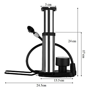 Bơm Hơi Hợp Kim Dùng Chân Cho Xe Máy , Xe Đạp NHONOR Có Đồng Hồ Đo Áp Suất- Hàng Chính Hãng ( Tặng Kèm Kim Bơm Banh Và Bơm Thú Hơi ) 