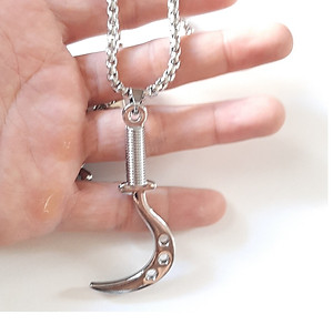 Dây chuyền nam cá tính, mặt hợp kim không gỉ si mạ, dây titan cao cấp rộng 3-4mm, dài 50cm