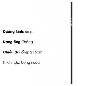 Bộ Ống Hút Inox 304 Thép Không Gỉ - 5 Món Thân Thiện Với Môi Trường