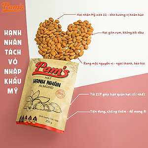 Hạnh Nhân Mỹ Tách Vỏ Pams, Rang Nguyên Vị, Ăn Kiêng Giảm Cân, Ngũ Cốc Dinh Dưỡng Bà Bầu