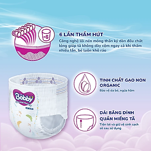 [TẶNG KÈM 4 MIẾNG] Tã quần Bobby Siêu Khô Thoáng - 100% Thoáng Khí Mega Jumbo - XXL76