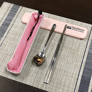 Bộ thìa (muỗng) đũa cơm trưa văn phòng inox 304 DandiHome cao cấp, tiện lợi, vệ sinh