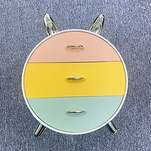 Kệ Đựng Mỹ Phẩm Kệ Đựng Đồ Trang Điểm Đựng Đồ Cá Nhân 3 Ngăn Hình Tai Thỏ Đa Năng Tiện Lợi Để Bàn