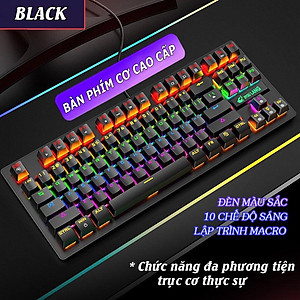 Bàn phím cơ máy tính - Bàn phím cơ gaming Crack K2 PRO, LED RGB 10 chế độ nháy khác nhau dành cho máy tính, laptop