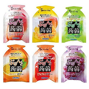 Combo 6 gói Thạch trái cây Orihiro vị Nho xanh & Cam 240gr