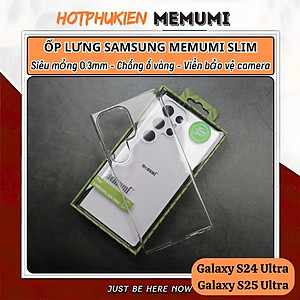 Ốp lưng trong suốt siêu mỏng 0.3mm cho Samsung Galaxy S26 Ultra / S25 Ultra / S24 Ultra / S23 Ultra / S22 Ultra hiệu Memumi Slim - Chống ố vàng, ôm sát máy - Hàng chính hãng
