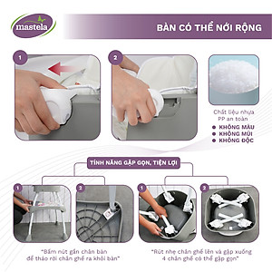 Ghế ăn dặm đa năng 3 in 1 cho bé Mastela 1016 - ghế ăn cao, ghế ăn thấp, bàn ghế tập vẽ thông minh cho bé từ 6 tháng