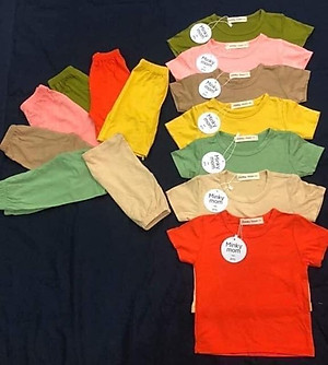 Mua Bộ cộc tay cotton thun lạnh Minky mom 5-15kg Tiki