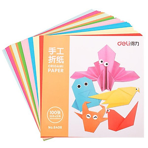 Giấy thủ công 100 tờ học sinh Deli - 10x10cm /15x15cm - Giấy gấp orgigami, hoa, giấy gấp hạc - Nhiều màu - Nhiều kích thước - 6406 / 6407 / 74801