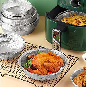 Bát Bạc Lót Nồi Chiên Không Dầu Cỡ 22cm Dày Cứng Tái Sử Dụng Nướng Nồi Chiên Không Dầu Đồ Nhà Bếp