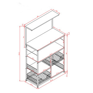 Kệ bếp đa năng 179-1 loại để lò vi sóng lò nướng nồi cơm điện kèm giá để rau củ gia vị loại tốt chịu lực cao