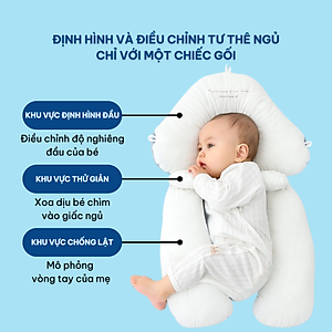 Gối định hình đầu, gối chặn chữ U cho trẻ sơ sinh A ( 0-1 tuổi)