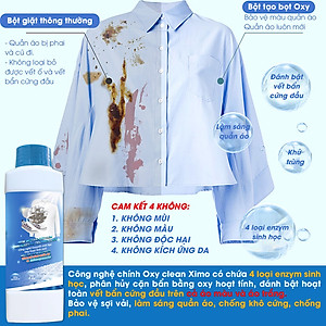 Bột Tẩy Đa Năng Ximo OxiClean,Thuốc Tẩy Sạch Vết Bẩn,Vết Ố Vàng Quần Áo Trắng, Quần Áo Màu CLEANTOP