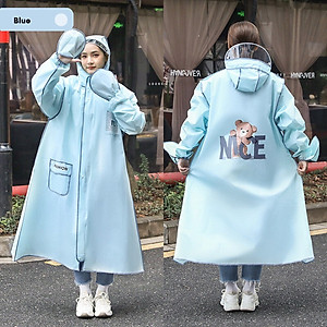 Áo Mưa Thời Trang Họa Tiết Gấu Nice Thiết Kế Thân Dài Có Kính Chắn Mưa Và Bao Tay Tiện Lợi- CÓ 4 MÀU - LOẠI 1 - HÀNG CHÍNH HÃNG MINIIN