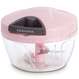 Máy xay tỏi ớt bằng tay Lock&Lock Size S 400ml Màu hồng CKS308-PIK- Hàng chính hãng, lực nghiền mạnh với 3 lưỡi dao thép không gỉ - JoyMall