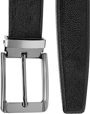 Thắt Lưng Nam Da Cá Đuối Đầu Kim Huy Hoàng HT4503 - Đen