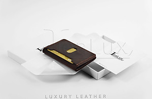 Ví Da Nam Nữ Đựng Thẻ LEALUX Mini Handmade 1