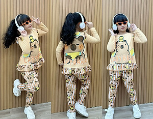 Đồ bộ ngủ dài tay cho bé gái kuromi hello kitty từ 12-40kg chất thun lạnh mềm mịn mát