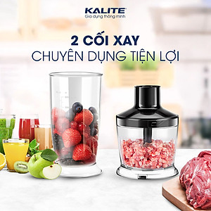 Máy Sinh Tố Cầm Tay KALITE KEB4112 Châu Âu Vỏ Hợp Kim Dung Tích 1100 ML Công Suất 600 W - Hàng Chính Hãng
