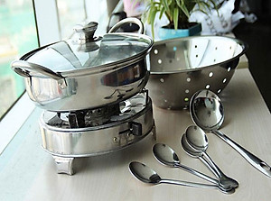 Bếp cồn Inox tiện lợi, an toàn, bếp nấu lẩu, bếp cồn đa năng, dễ sử dụng , dễ vệ sinh 