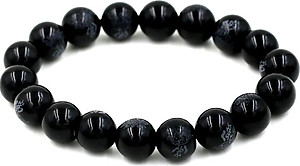 Vòng tay chuỗi hạt đá thạch anh Đen khắc chữ Phật 10 ly