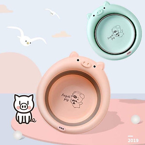 Thau (chậu) rửa mặt Nhà của Mẹ gấp gọn hình thú dễ thương, chất liệu nhựa PP cao cấp, kích thước 36cm*33cm*10cm - màu sắc giao ngẫu nhiên