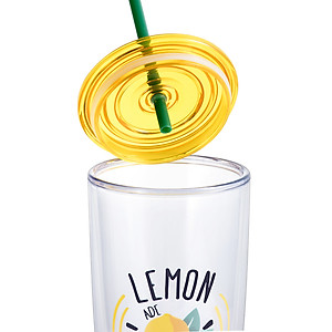 Ly nhựa 2 lớp Lock&Lock HAP507 750ml - Hàng chính hãng, có ống hút, có nắp đậy - Tặng kèm cọ rửa