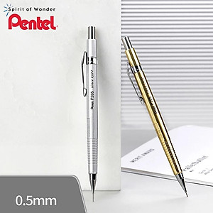 Bút chì kim Pentel P205 ngòi 0.5mm đầu bút bằng inox chống gỉ ruột chì tự xoay viết mượt đều màu