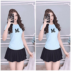 Áo thun nữ cổ tròn MXM in chữ M thun 4 chiều form ôm body cực tôn dáng từ 40-52kg ( ANU003 )