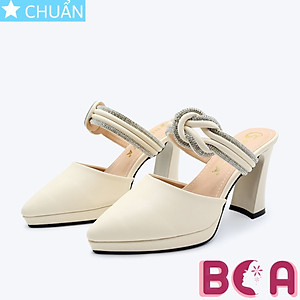 Sục nữ bít mũi cao gót 8 phân RO562 ROSATA tại BCASHOP cách điệu độc đáo với phần quai có nút thắt có viền đá lấp lánh