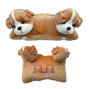 Gối đi xe máy 2 đầu hình chó (cún con) đáng yêu, chống va đập, an toàn cho bé khi chạy xe, hàng Việt Nam chất lượng cao