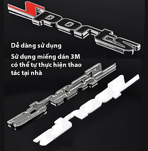 Logo kim loại chữ nổi SPORTS dán ô tô