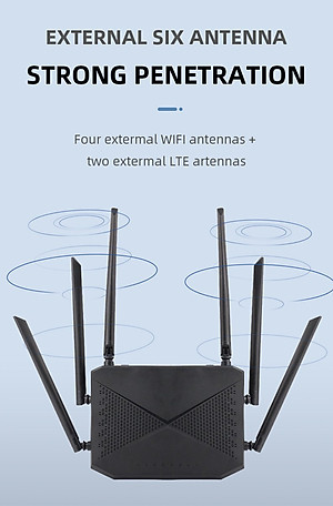 Phát wifi từ sim 4G B618 tích hợp 6 ăngten, bộ phát wifi 4G LTE  có 4 cổng WAN/LAN, 6 ăngten Siêu Khỏe - hàng chính hãng
