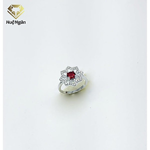 Nhẫn bạc Ý 925 Huệ Ngân - Hoa đẹp đá 5li YYJZ052