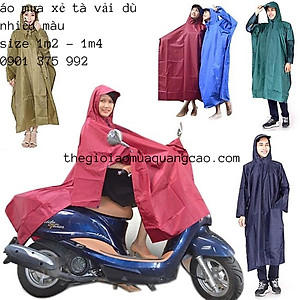 Áo mưa cánh dơi vải dù 1 đầu siêu bền (loại dày 1.4m) - Giao màu ngẫu nhiên
