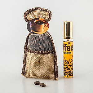 Túi Thơm Cafe Treo Ô Tô, Xe Hơi - Có Tặng Kèm Chai Tinh Dầu Cafe - Hàng Loại 1 - Chính Hãng MINIIN