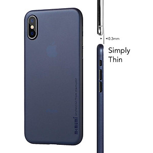 Ốp lưng Memumi siêu mỏng chống bám vân 0.3 mm cho iPhone X, Xs có gờ bảo vệ camera - Hàng nhập khẩu