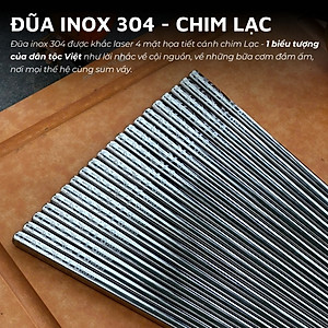 Set 05 đôi đũa inox 304 - 316 DandiHome 2020 chống trơn trượt, sang trọng, tinh tế
