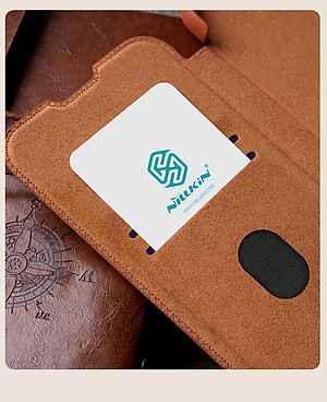 Bao Da Chính Hãng Nillkin Qin Dành Cho Samsung Galaxy S25 Ultra Cao Cấp, Có Ngăn Chứa Thẻ - Hàng chính hãng