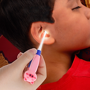 Bộ 2 dụng cụ lấy ráy tai cho bé hình thú có đèn soi- Tặng kèm hộp đựng