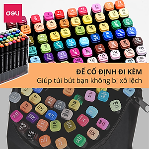 Bút màu marker chuyên nghiệp Deli -kèm túi vải - 30/40/60/80 Màu - 70806