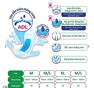 Sỉ 1 Cây/Thùng 6 Gói Tã dán Sunmate L18 +2 (20 Miếng) - Tã người lớn Sunmate- Date Mới